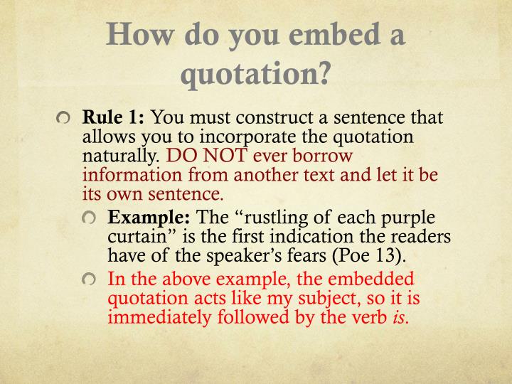 embedded quotation