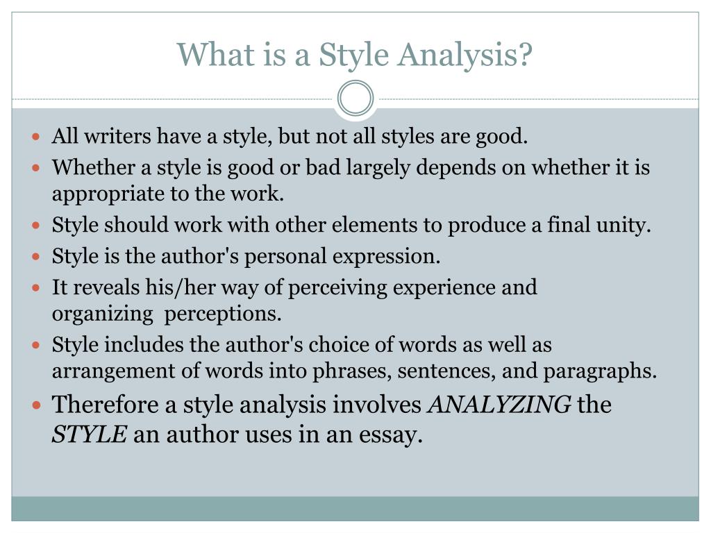 presentation style analysis