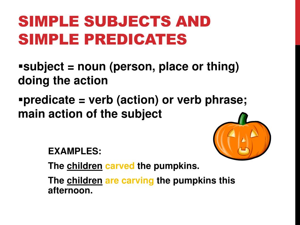 Sentences simple subject examples What are