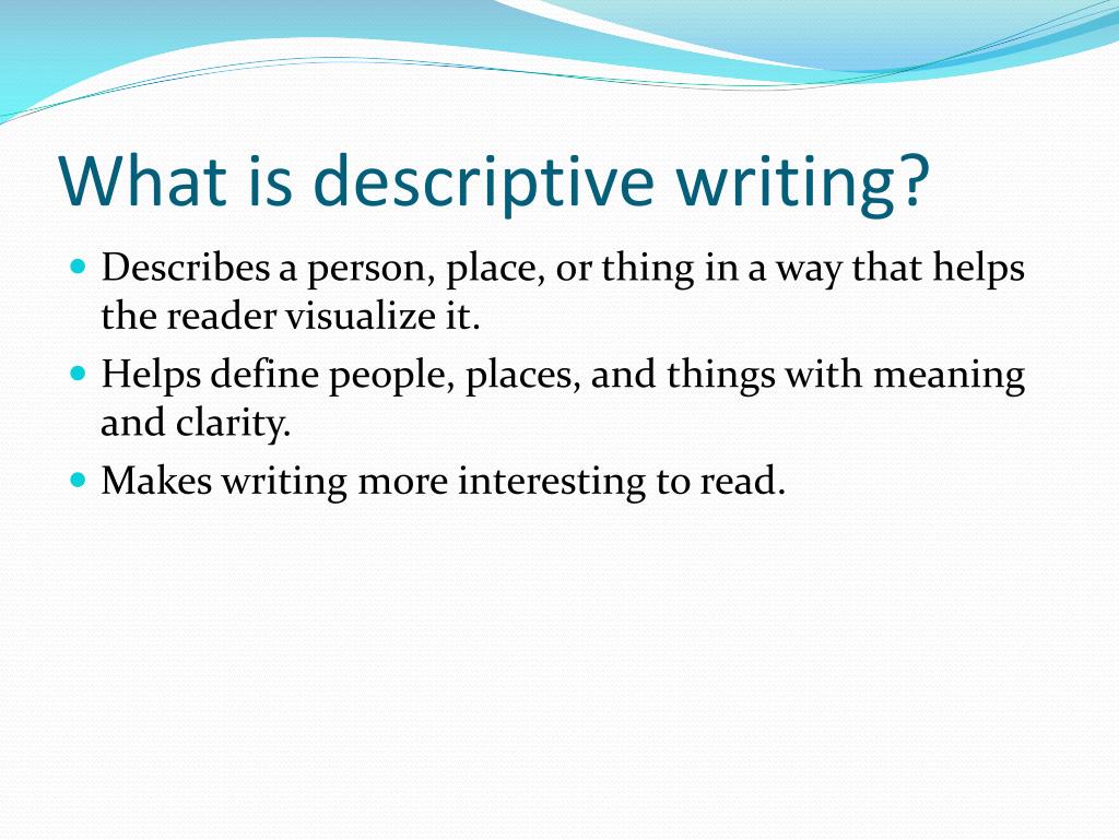 what is descriptive writing definition