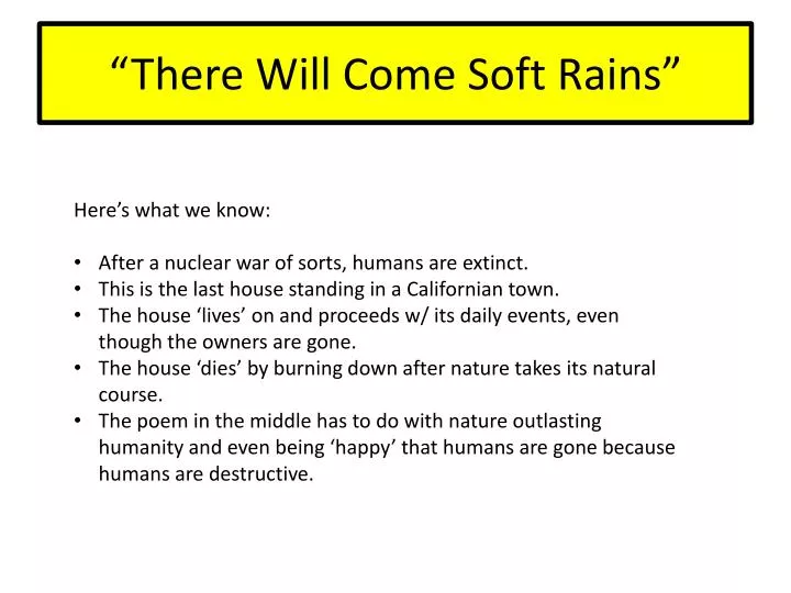 thesis statement for there will come soft rains