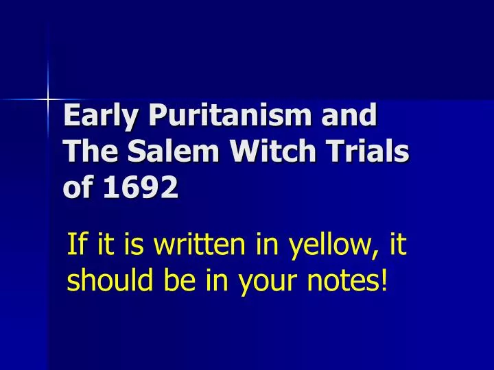 the american puritanism and the salem witch trials the american puritanism and the salem witch trials