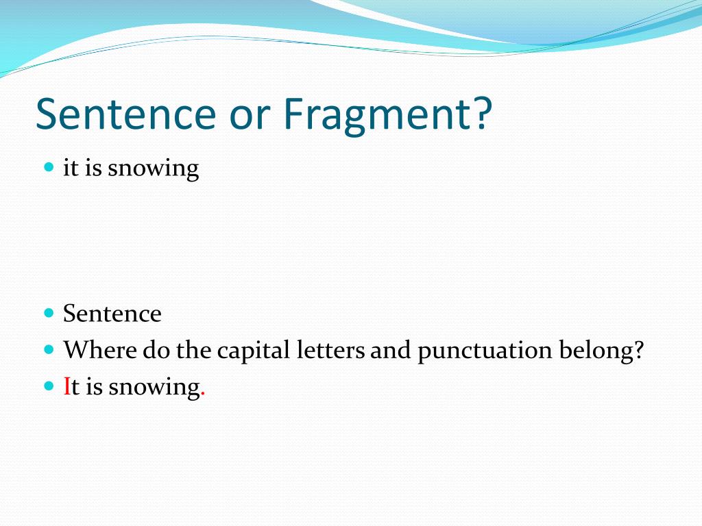 definition of fragment sentence
