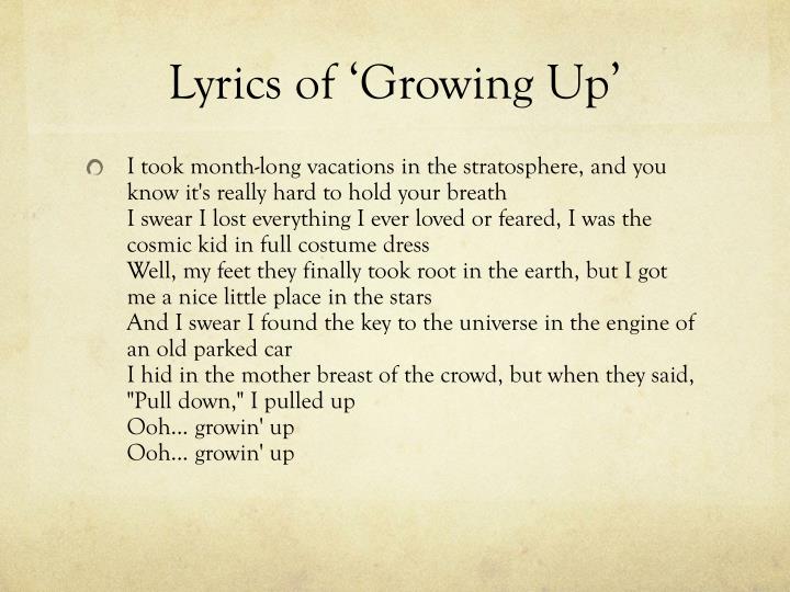 grow up song lyrics