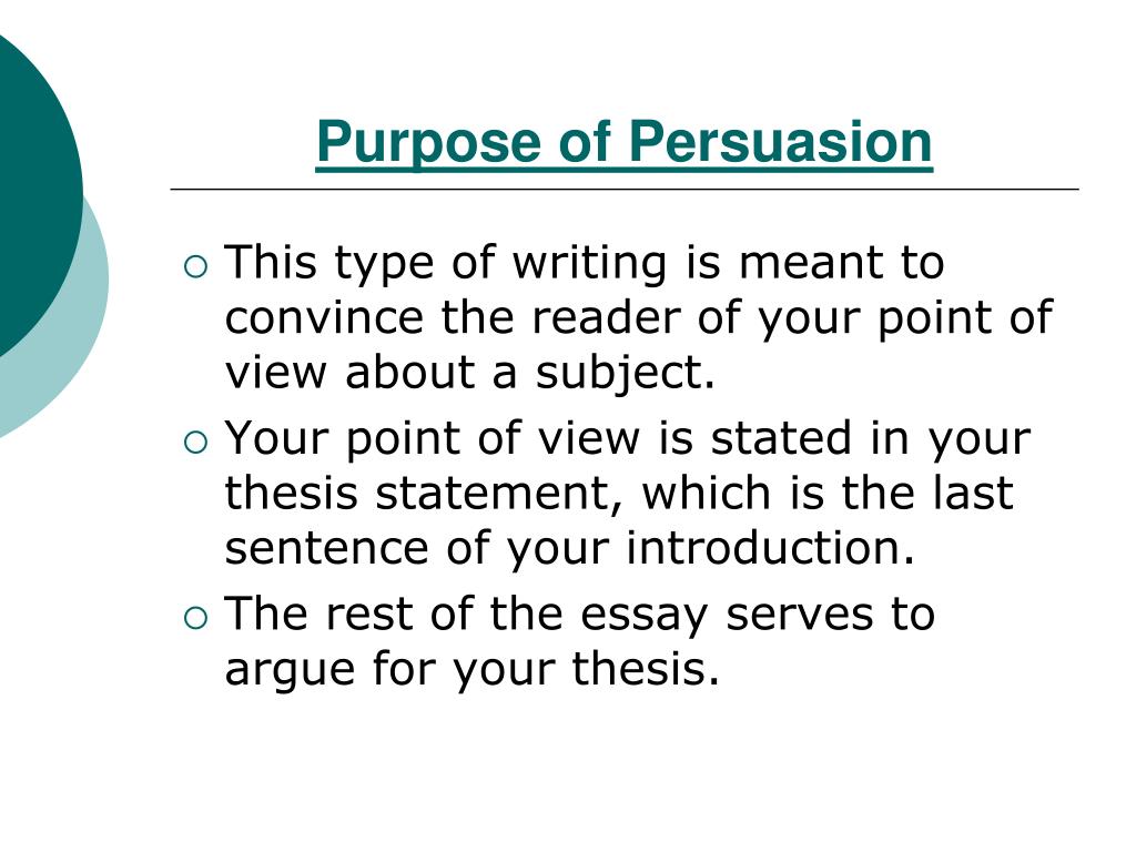 define persuasive essay purpose