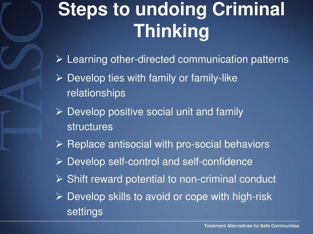 PPT - Criminal Thinking & Addictive Thinking PowerPoint Presentation