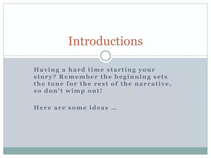 introductions n.