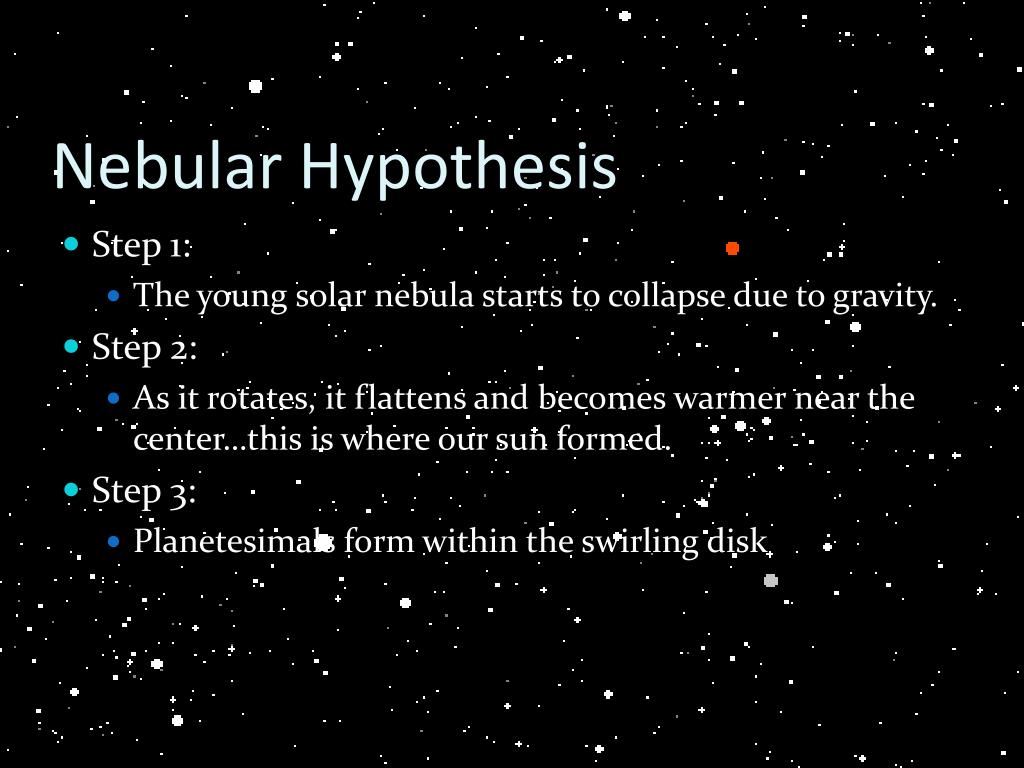 nebular hypothesis five steps