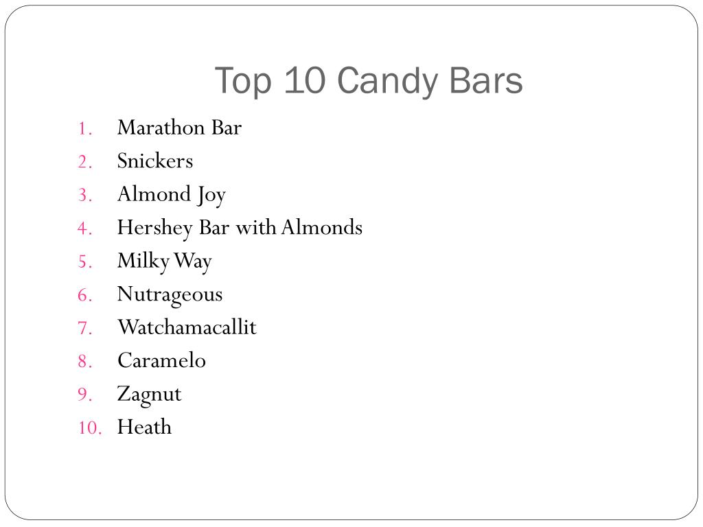 PPT AMERICA’S FAVORITE CANDY BARS PowerPoint Presentation, free download ID1969101