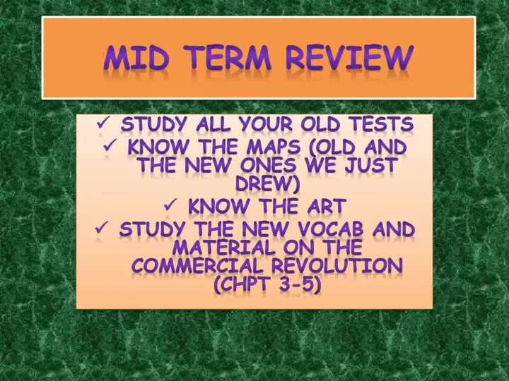 mid term review n.