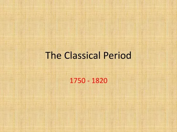 the classical period n.