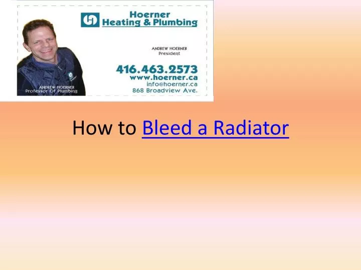 how to bleed a radiator n.