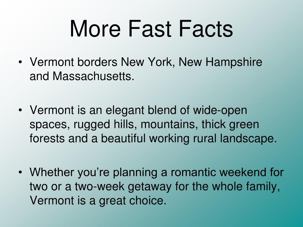 PPT The Green Mountain state A world of possibilities awaits you in
