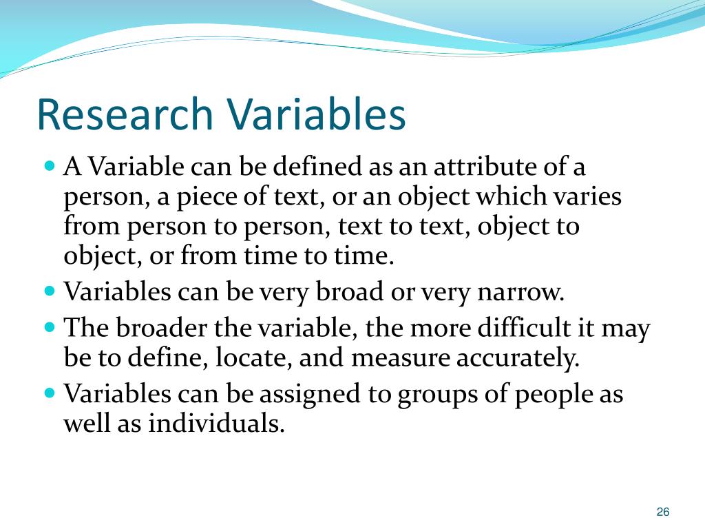 example of sub variables in research
