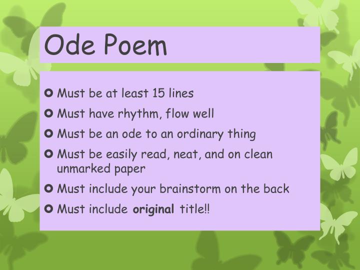 PPT The “Ode” Poem PowerPoint Presentation ID1972118