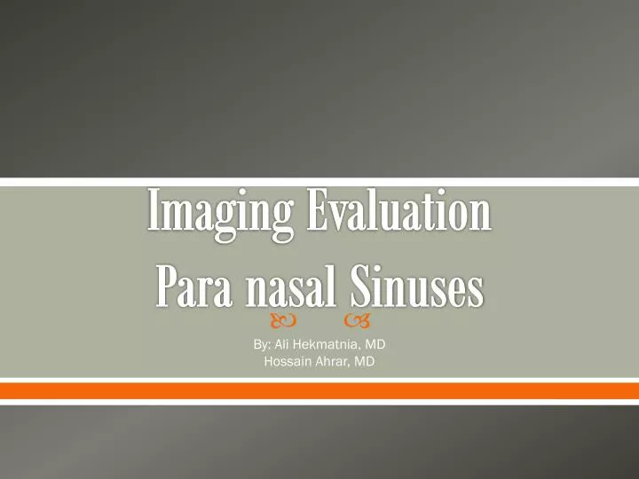 Ppt Imaging Evaluation Para Nasal Sinuses Powerpoint Presentation Free Download Id