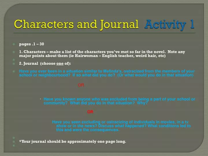 characters and journal activity 1 n.