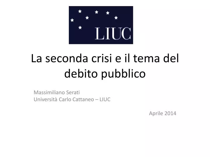 la seconda crisi e il tema del debito pubblico n.