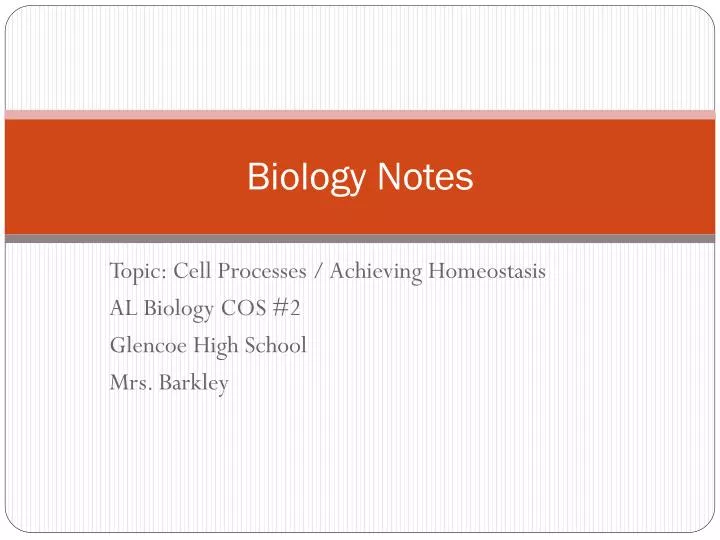 PPT Biology Notes PowerPoint Presentation ID 1973594