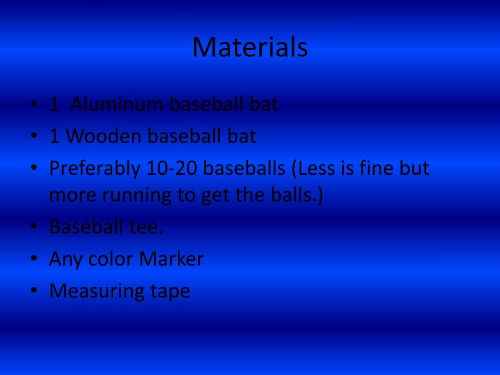 PPT Aluminum bats VS Wooden bats! PowerPoint Presentation, free