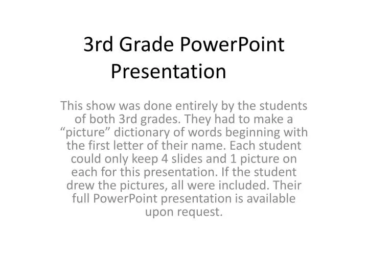 3rd grade powerpoint presentation n.