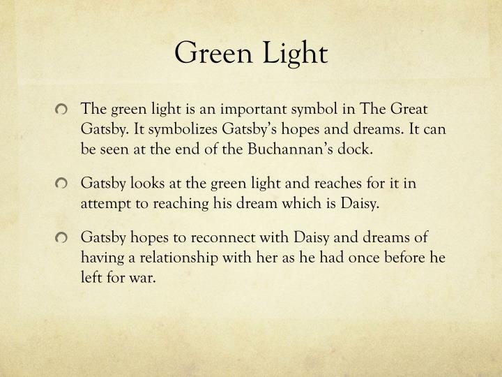 what does the green light symbolize in gatsby