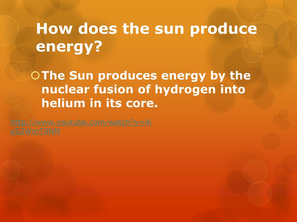 how does the sun produce energy