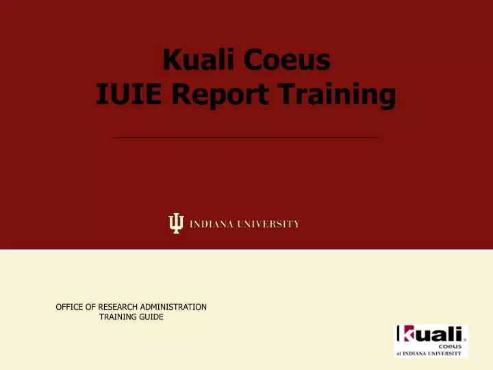 kuali coeus iuie report training n.