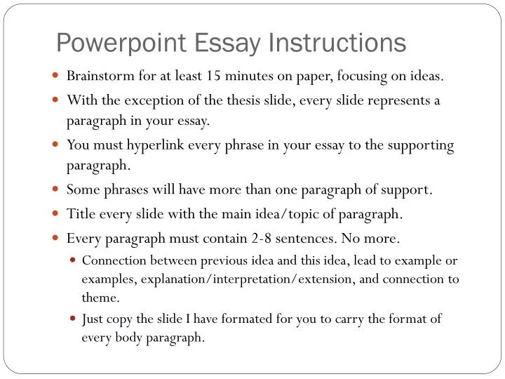 write an essay on powerpoint presentation