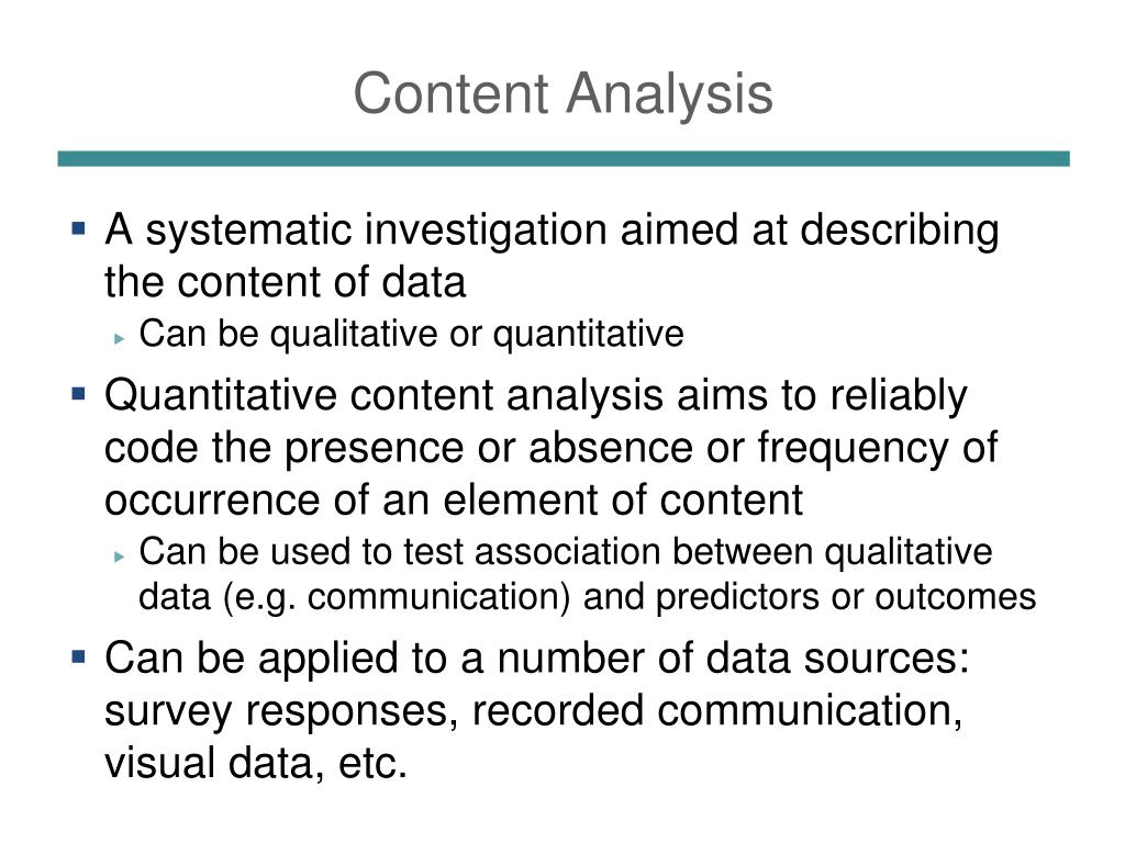 quantitative research for content analysis