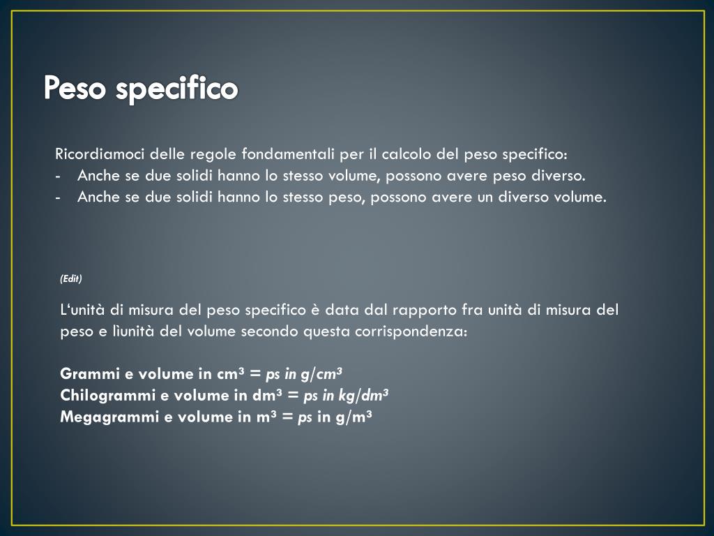 Per Determinare Il Peso Specifico Di Un Liquido Si Usa PPT - P rismi e peso specifico PowerPoint Presentation, free download