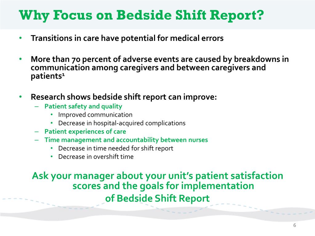 bedside shift report powerpoint presentation