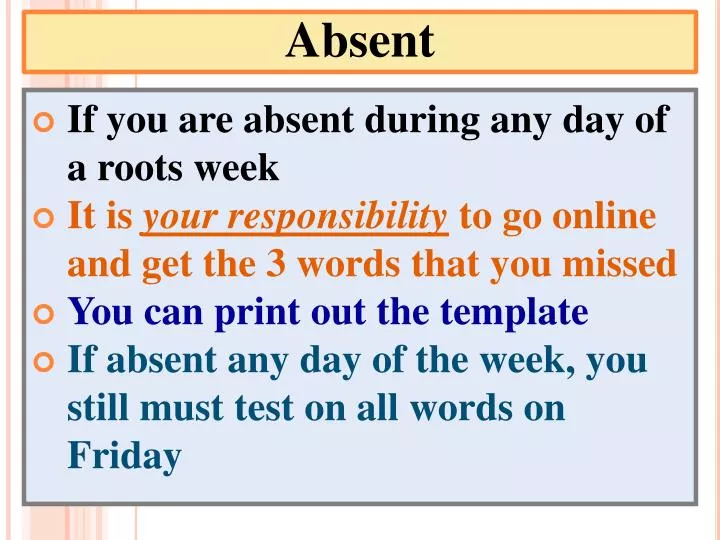 absent n.