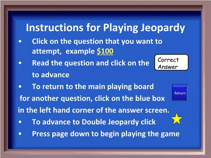 instructions for playing jeopardy n.