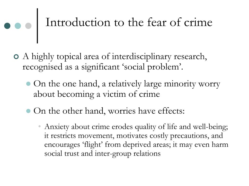 PPT - Measuring and explaining the everyday significance of fear of ...