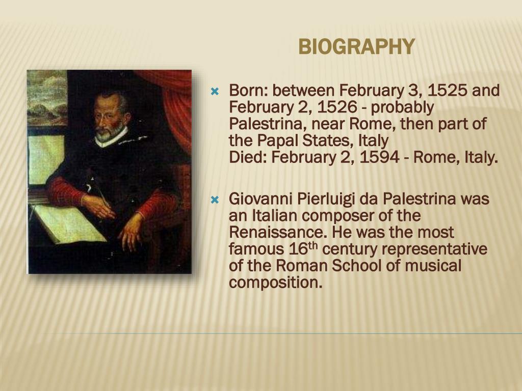 PPT Giovanni Pierluigi da Palestrina PowerPoint Presentation, free