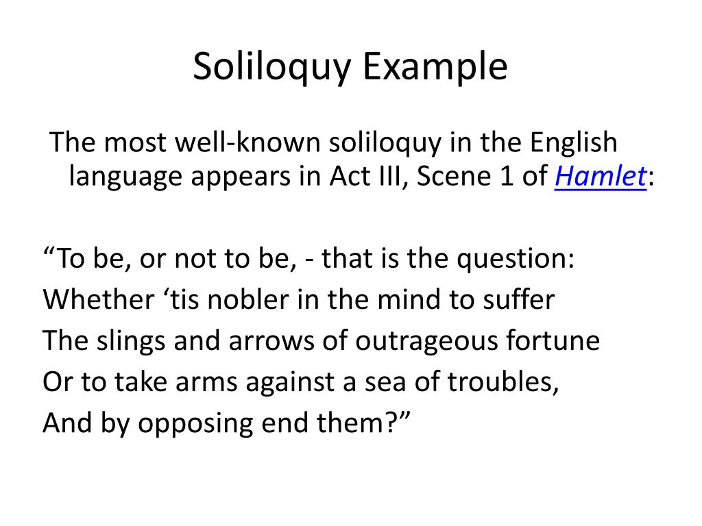 Soliloquy Examples For Students