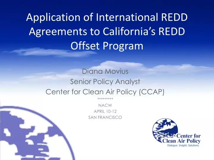 application of international redd agreements to california s redd offset program n.