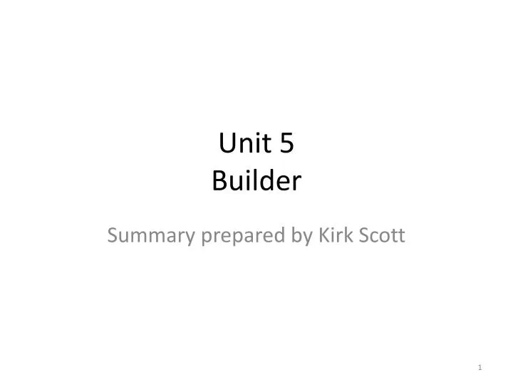 unit 5 builder n.