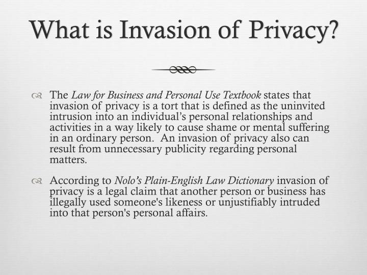 PPT - Invasion Of Privacy PowerPoint Presentation - ID:1981095