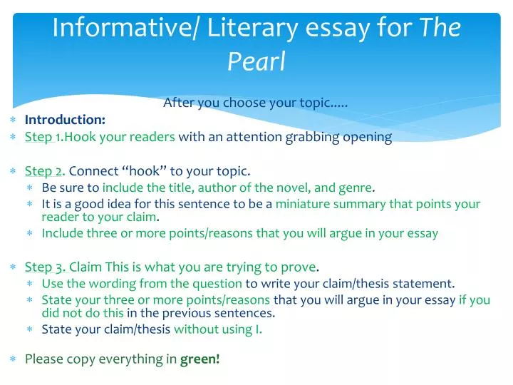 essay about the pearl