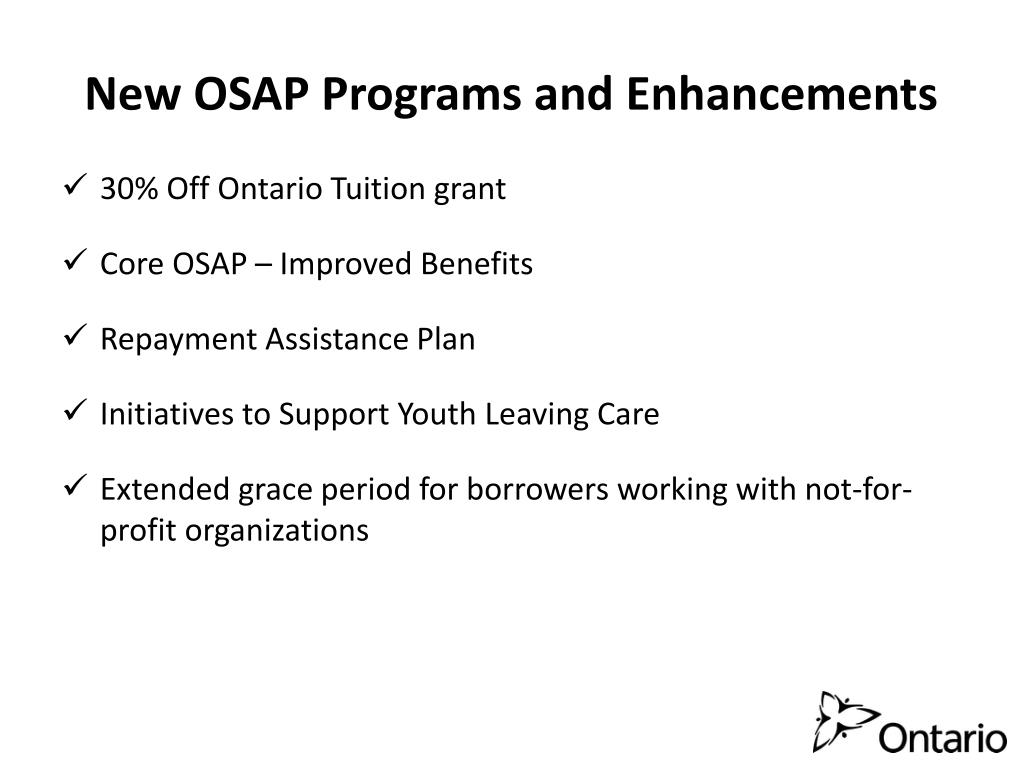 PPT OSAP Initiatives Where We’ve Come From Where We’re Going New