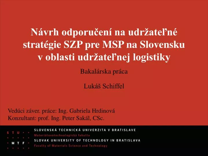 PPT - Bakalárska práca PowerPoint Presentation, free download - ID:1983577