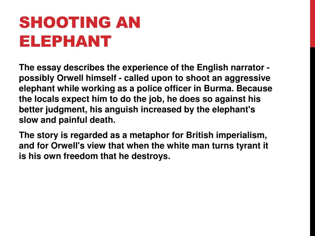what is the thesis for shooting an elephant