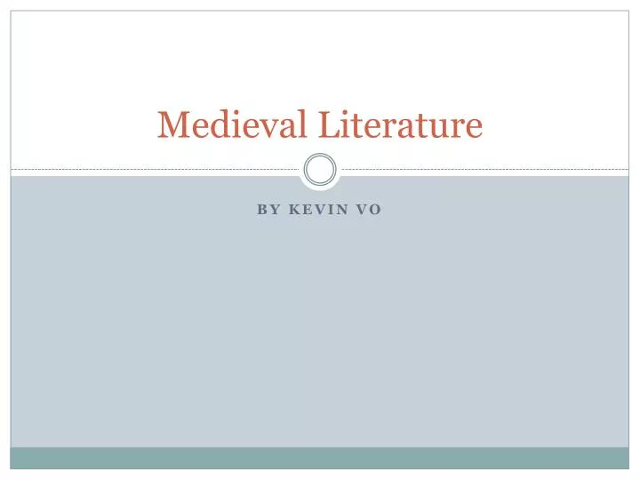 medieval literature n.