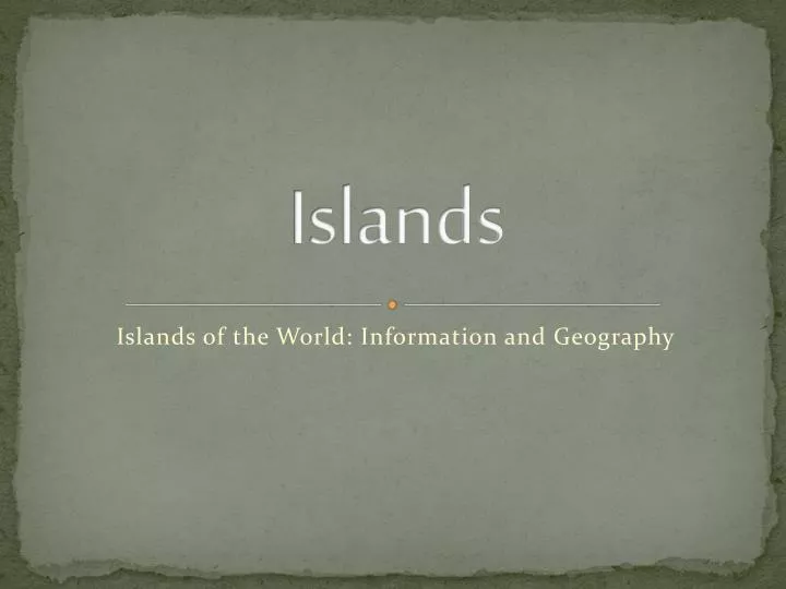 islands n.