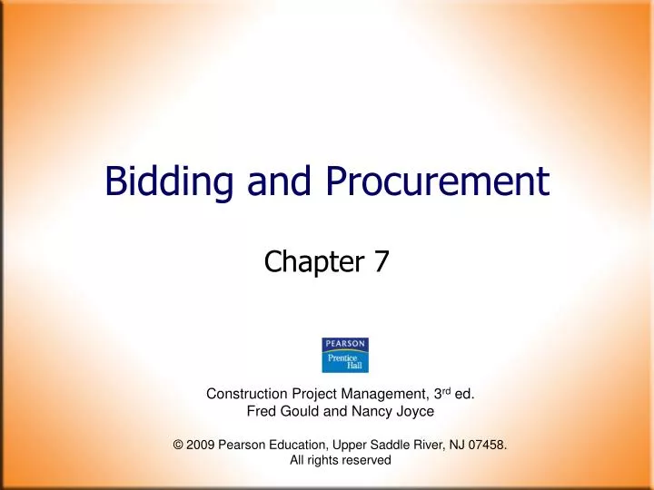 bidding and procurement n.