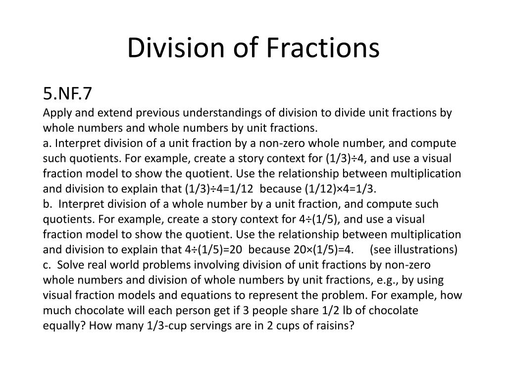 Ppt Division Of Fractions Powerpoint