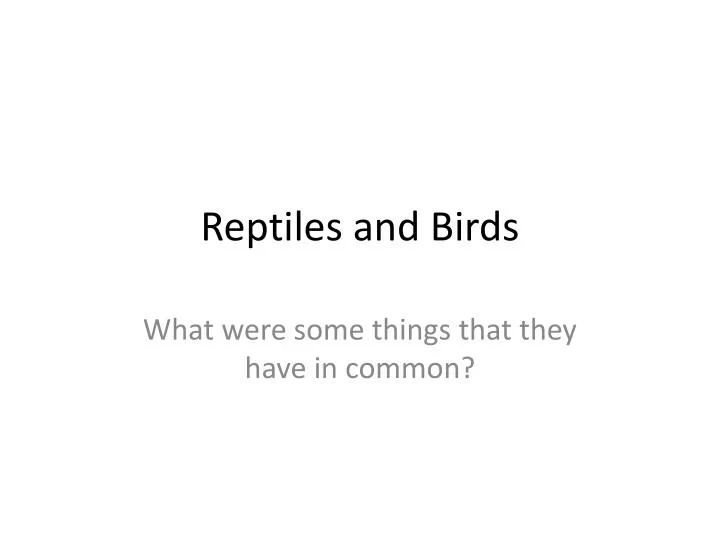 PPT - Reptiles And Birds PowerPoint Presentation, Free Download - ID ...