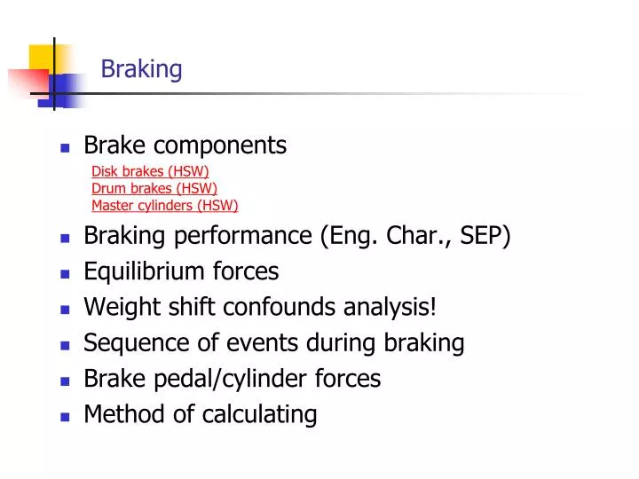 PPT - Braking PowerPoint Presentation, free download - ID:1987566